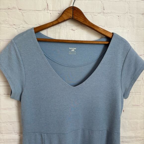 Horny Toad cap sleeve fit and flare dress coin pocket in hem light blue Large - Picture 2 of 7